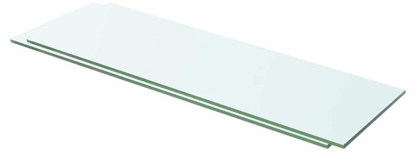 2 db átlátszó üveg paneles polc 60 x 15 cm