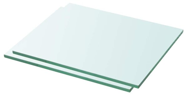 2 db átlátszó üveg paneles polc 30 x 20 cm