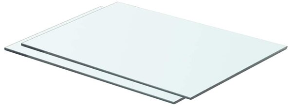 2 db átlátszó üveg paneles polc 50 x 30 cm