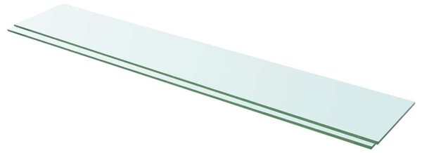 2 db átlátszó üveg paneles polc 110 x 20 cm