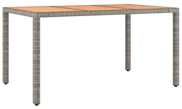 VidaXL Kerti Asztal - Szürke Polyrattan - 150x90 cm