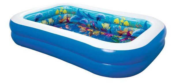 Bestway Undesea Adventure felfújható medence 262 cm x 175 x 51 cm, + csomag a 3D-s vízalatti élményhez-BW54177