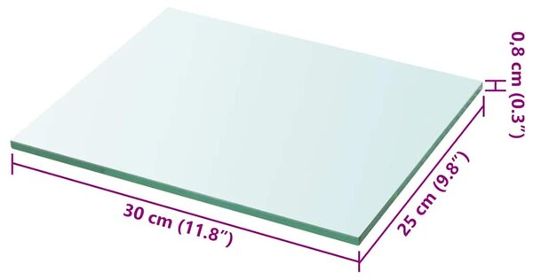 2 db átlátszó üveg paneles polc 30 x 25 cm