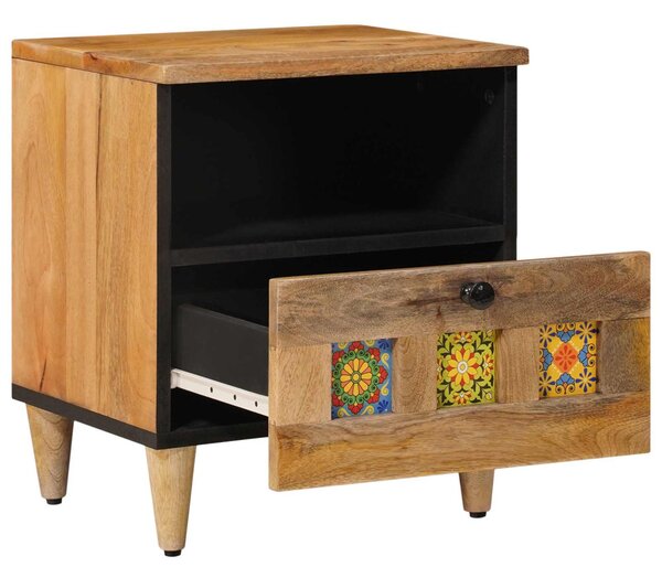 Éjjeliszekrény 2 pcs Természetes 40 x 33 x 46 cm Tömör Mangófát