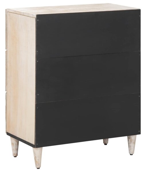 Tároló Szekrény Fehér 60 x 33,5 x 75 cm Tömör Mangófát