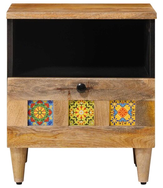Éjjeliszekrény 2 pcs Természetes 40 x 33 x 46 cm Tömör Mangófát