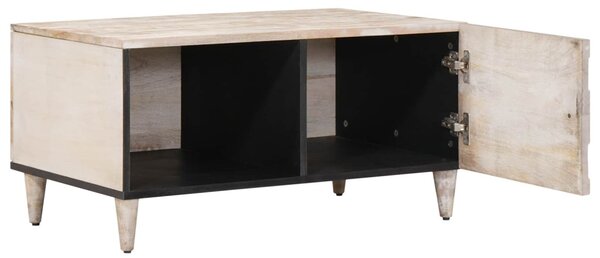 Dohányzóasztal Fehér 80 x 50 x 40 cm Tömör Mangófát
