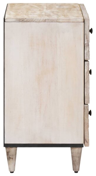 Ágytároló szekrény fiókkal Fehér 50 x 33 x 60 cm Tömör Mangófát