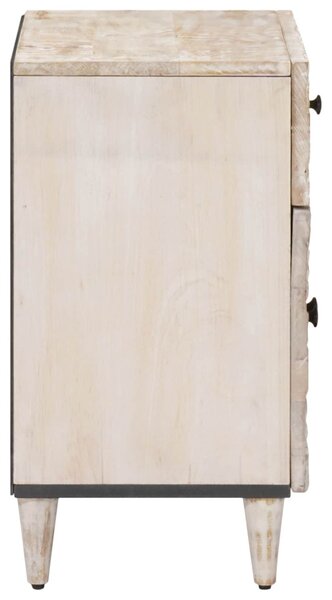 Ágytároló szekrény fiókkal Fehér 50 x 33 x 60 cm Tömör Mangófát