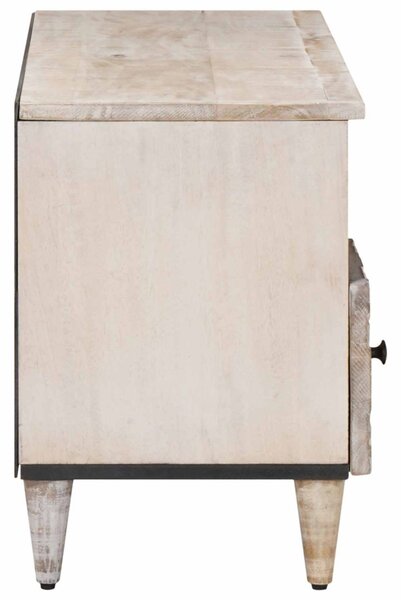 TV szekrény fiókkal Fehér 100 x 33,5 x 46 cm Tömör Mangófát