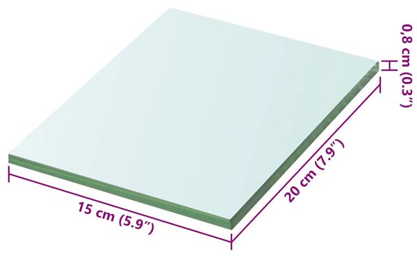 20x15 cm átlátszó panel üvegpolc