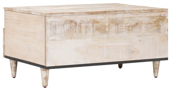 Dohányzóasztal fiókkal Fehér 80 x 54 x 40 cm Tömör Mangófát