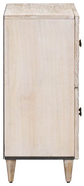 Széf tárolóval ajtóval Fehér 60 x 33,5 x 75 cm Tömör Mangófát