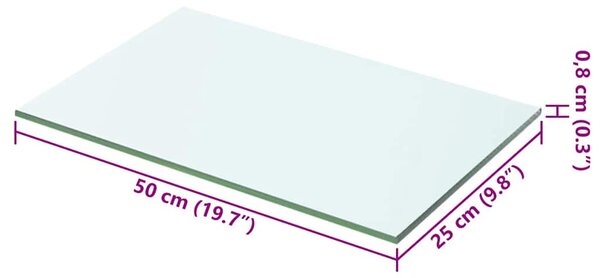 50x25 cm átlátszó panel üvegpolc