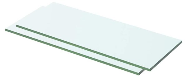 2 db átlátszó üveg paneles polc 50 x 15 cm