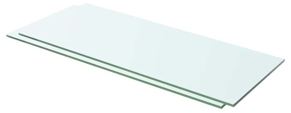2 db átlátszó üveg paneles polc 60 x 20 cm