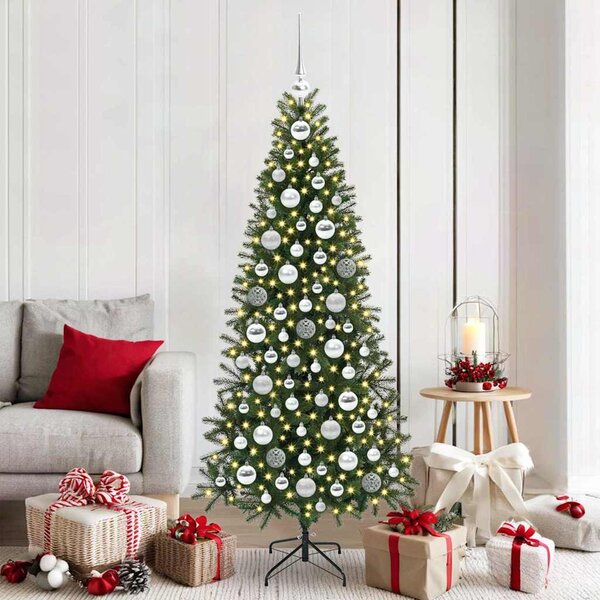 Karácsonyi Díszgömb Készlet 120 db Ezüst Ø 6 cm Műanyag 300 LED