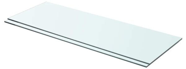 2 db átlátszó üveg paneles polc 70 x 25 cm