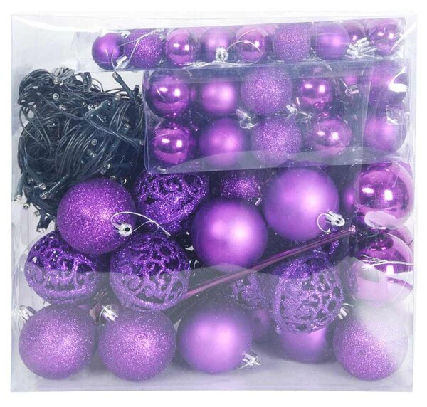 Karácsonyi Díszgömb Készlet 120 db 300 LED Meleg fehér Ø 6 cm