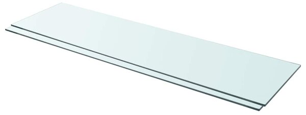 2 db átlátszó üveg paneles polc 110 x 30 cm
