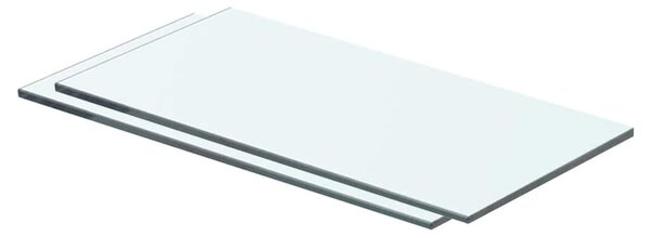 2 db átlátszó üveg paneles polc 40 x 15 cm