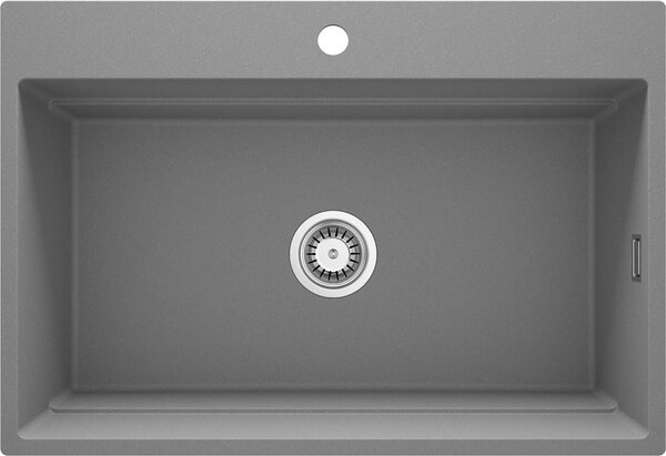 Deante Magnetic, 1 kamrás gránit mosogató 760x520x220mm, szürke metál, DEA-ZRM_S10B