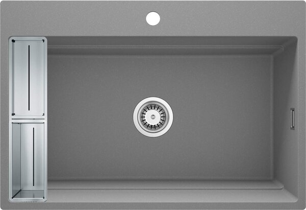 Deante Magnetic, 1 kamrás gránit mosogató 760x520x220mm, szürke metál, DEA-ZRM_S10B