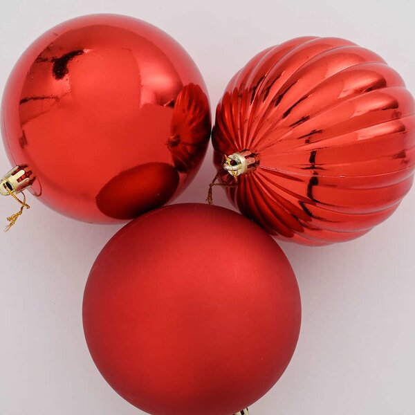 Karácsonyi Díszszett XL 9 db Piros Ø 15 cm Műanyag