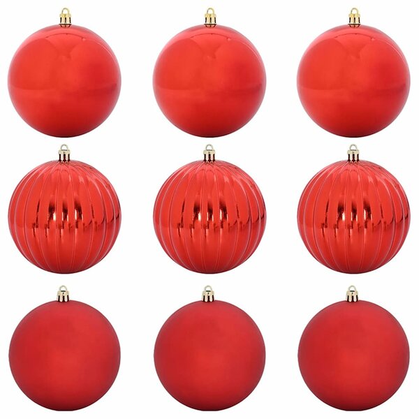 Karácsonyi Díszszett XL 9 db Piros Ø 15 cm Műanyag