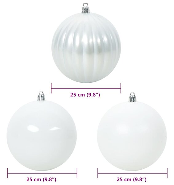 Karácsonyi Díszgömb Készlet XXL 3 db Fehér Ø 25 cm Műanyag