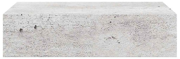 2 db betonszürke MDF falra szerelhető fiókos polc 40x23,5x10 cm
