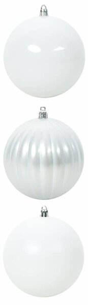 Karácsonyi Díszgömb Készlet XXL 3 db Fehér Ø 25 cm Műanyag