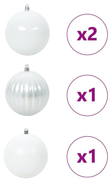 Karácsonyi Díszgömb Készlet XXL 4 db Fehér Ø 20 cm Műanyag