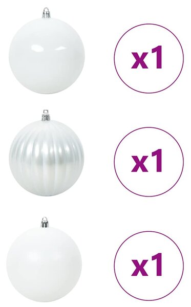 Karácsonyi Díszgömb Készlet XXL 3 db Fehér Ø 25 cm Műanyag