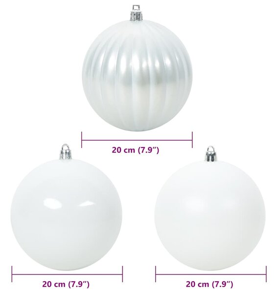 Karácsonyi Díszgömb Készlet XXL 4 db Fehér Ø 20 cm Műanyag