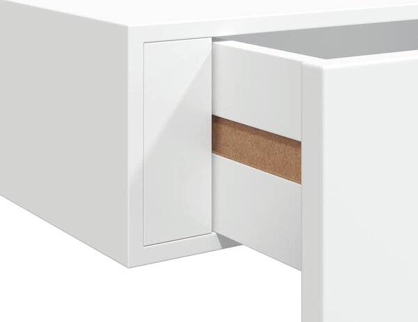 Fehér MDF falra szerelhető fiókos polc 40 x 23,5 x 10 cm