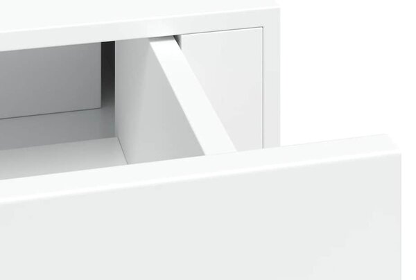 Fehér MDF falra szerelhető fiókos polc 60 x 23,5 x 10 cm