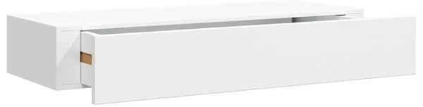 Fehér MDF falra szerelhető fiókos polc 60 x 23,5 x 10 cm