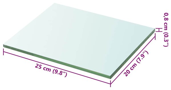 20x25 cm átlátszó panel üvegpolc