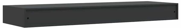 Fekete lebegő fali polc fiókkal 80 x 25 x 8 cm