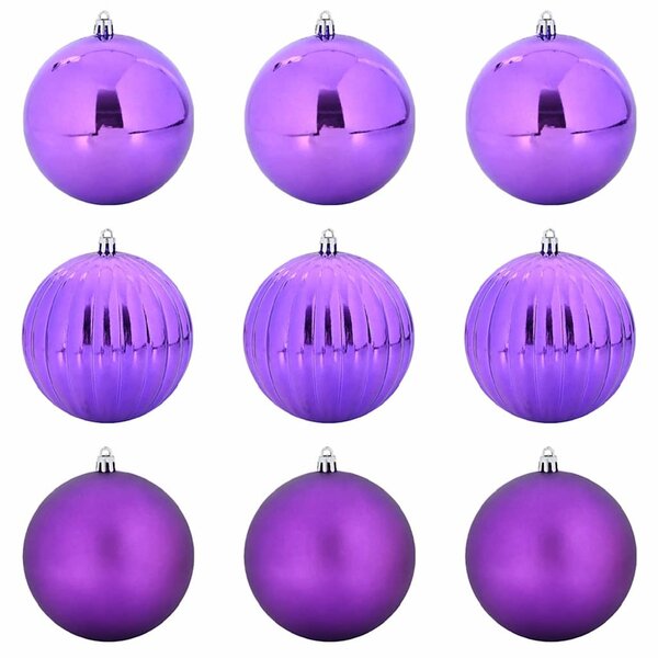 Karácsonyi Díszszett XL 9 db Lila Ø 15 cm Műanyag