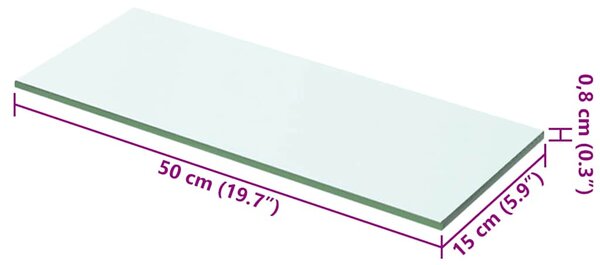 50x15 cm átlátszó panel üvegpolc