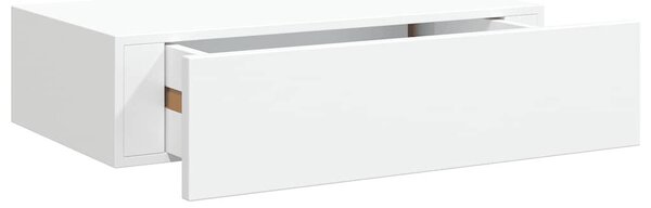 Fehér MDF falra szerelhető fiókos polc 40 x 23,5 x 10 cm