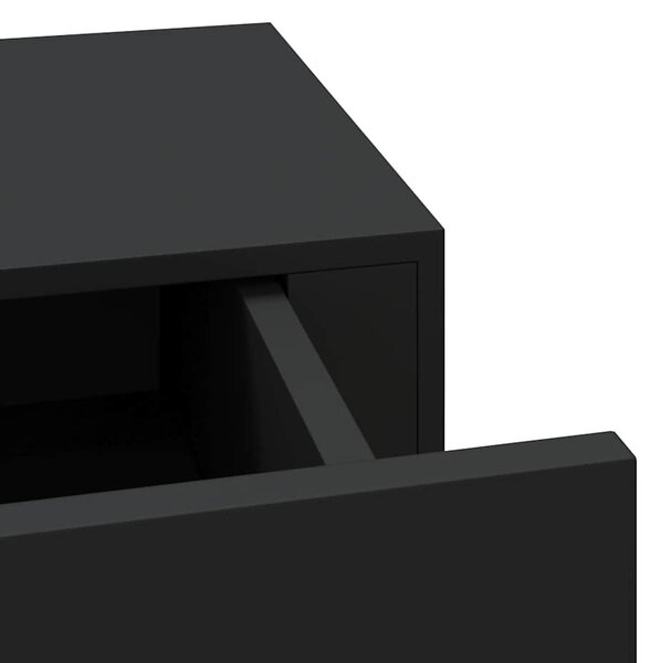 Fekete falra szerelhető fiókos polc 40 x 23,5 x 10 cm