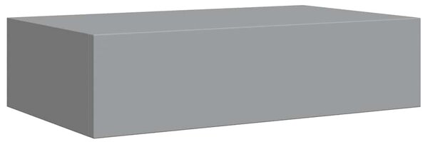 2 db szürke MDF falra szerelhető fiókos polc 40 x 23,5 x 10 cm