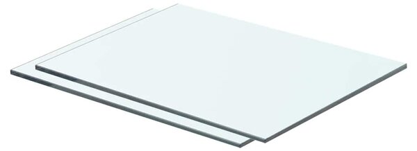 2 db átlátszó üveg paneles polc 40 x 25 cm