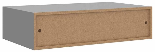 2 db szürke MDF falra szerelhető fiókos polc 40 x 23,5 x 10 cm