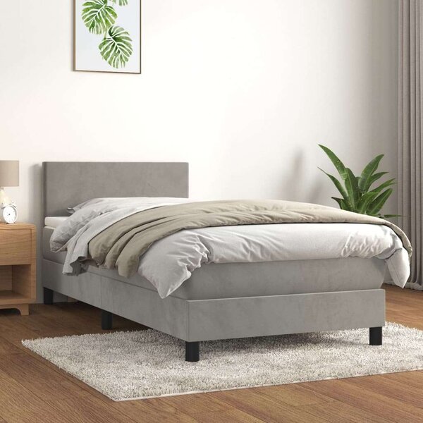 VidaXL Bársony Ágy Matraccal - 100x200 cm