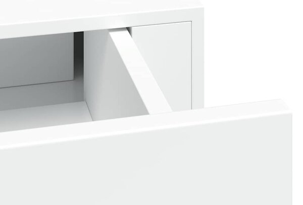 Fehér MDF falra szerelhető fiókos polc 40 x 23,5 x 10 cm