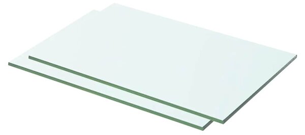 2 db átlátszó üveg paneles polc 50 x 25 cm